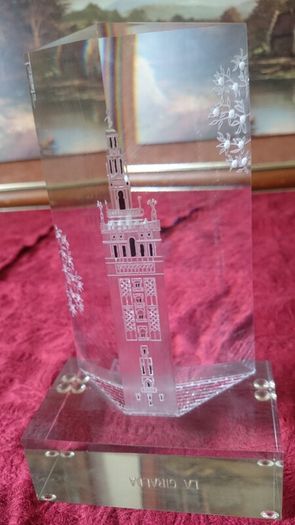 8.25 Inches Tall La Giralda Bell Tower Glass Prism