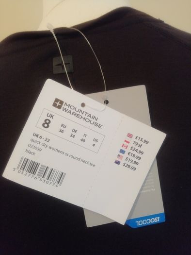 FREEPOST Mountain Warehouse Acitive ISOCOOL Ladies Top New With Tags UK8
