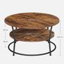 Industrial Round Coffee Table with Shelf Image 2