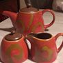 Teapot with Jug and Sugar Bowl .. Tara Pottery  (3 Piece Set) Priced to Clear Image 2