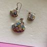 925 Silver Hallmarked Enamelled Pendant/Earring Set Image 8