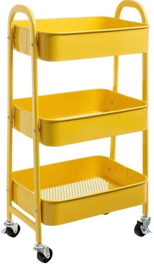 Cart 3 Tier Metal Utility Cart Rolling Trolley Organizer Cart with Wheels for Kitchen Makeup Bathroom Office MULTIPLE COLOURS AVAILABLE, (FREE POSTAGE)