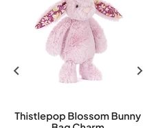 New JELLYCAT Thistlepop Blossom Bunny Bag Charm