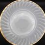 PRICE DROP ... Vintage Fire King White Swirl Creamer, Sugar Bowl and Cake Plate Set with Gold Trim, Opaque White Milk Glass. 1950s Image 7