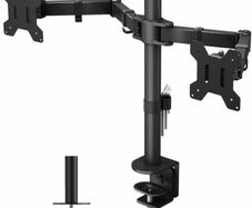 Dual Monitor Stand for 13-27 inch LCD LED PC Screens, Ergonomic Double Monitor Mount Stands for Desks, Height Adjustable Dual Monitor Arm Bracket