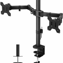 Dual Monitor Stand for 13-27 inch LCD LED PC Screens, Ergonomic Double Monitor Mount Stands for Desks, Height Adjustable Dual Monitor Arm Bracket