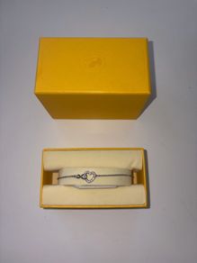 Swarovski infinity and heart silver bracelet