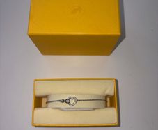 Swarovski infinity and heart silver bracelet