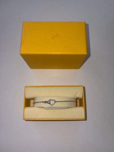 Swarovski infinity and heart silver bracelet