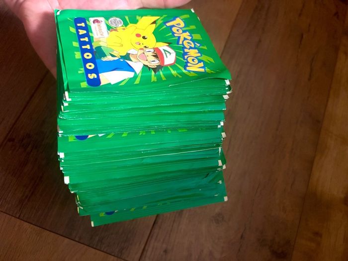 75 RARE Sealed Pokemon Merlin Tattoos 1999 Topps Vintage WOTC Era Bulk