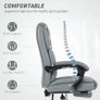 Office Chair, Reclining Executive Desk Chair with Spring Cushion, PU Leather, High Back, Footrest, Adjustable Height, Swivel Wheels, Grey Image 4