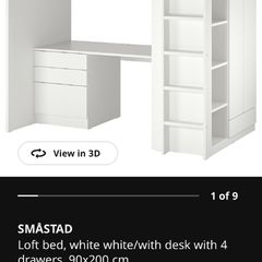 kids bed with desk