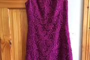 Monsoon Cerise Knee Length lacey Pencil Dress size 10