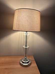 Table lamp - cream and crystal look