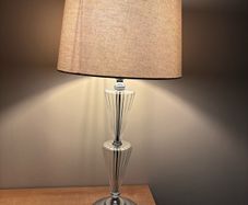 Table lamp - cream and crystal look
