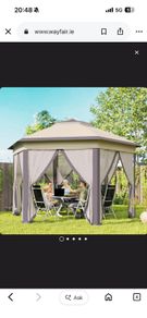 Cover only -  Outsunny Hexagon Garden Gazebo - Pop Up Outdoor Patio Double Roof Instant Shelter with Netting, 3 x 4m, Beige