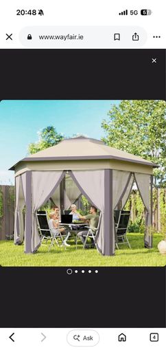 Cover only -  Outsunny Hexagon Garden Gazebo - Pop Up Outdoor Patio Double Roof Instant Shelter with Netting, 3 x 4m, Beige