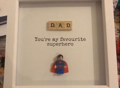 Superhero Lego style gift frame