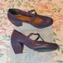 handmade Purple Leather T-Strap Mary Jane Heels Image 2
