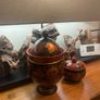 Vintage Khokhloma Hand Painted Wooden Tea & Sugar Image 3