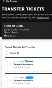2x Kings of Leon tickets Dublin 3Arena