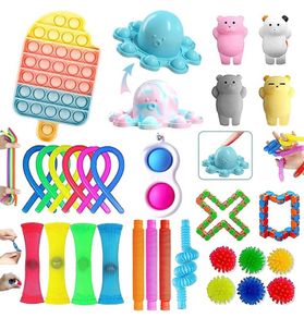 Fidget Toys, Fidget Toys Pack for Kids, Sensory Fidgets Pack Anxiety Relief Toys for Autism, Simple Fidget Toys Set with Fidget Popper for Party Bag Filler, School Classroom Reward (FREE POSTAGE)