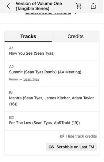 Limited edition Sean Tyas Tangible series Volume 1  12" vinyl