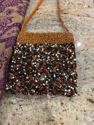 ladies scarfs and beaded bag