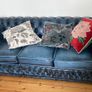 Chesterfield Blue Leather Couch Suite Image 7