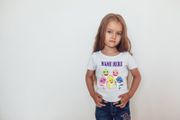 Personalised with name Baby shark themed t-shirt for kids great gift present idea
