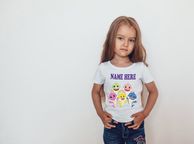 main image for ad Personalised with name Baby shark themed t-shirt for kids great gift present idea