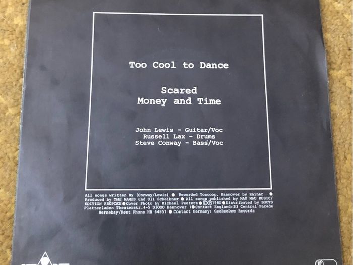 The Names - Too Cool To Dance (1980) 7"