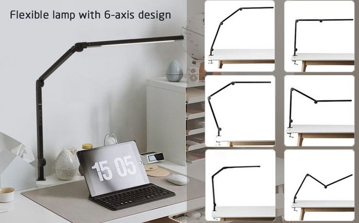 EYOCEAN Desk LED Laptop Lamp, with Clamp, Eye-Care Desk Lamp for Home Office Dimmable