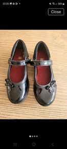 clarks girls black shoes uk 1.5 f