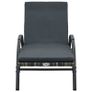 Sun Lounger with Cushion & Wheels Poly Rattan Anthracite Image 5