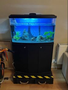80L Aquarium with Black Cabinet and Accessories