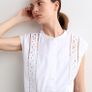 JAEGER Pure Cotton Broderie Top Size 10 Image 4
