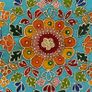 TV Cabinet Solid Mango Wood Blue Hand Painted Image 5