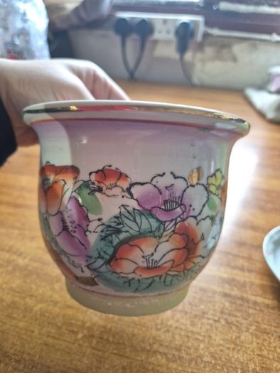 Colourful Vintage Chinoiserie Planter. Jardiniere.