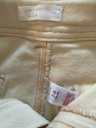 Leigh Tucker Willow Girls Cream/Lemon Wide Leg Jeans (7-8 Years)