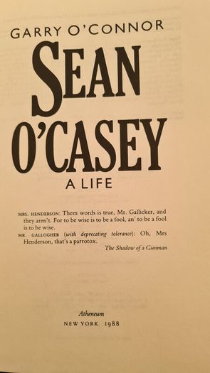 Sean O Casey. By Garry O Connor. Hardback With Dustjacket In Good Condition.