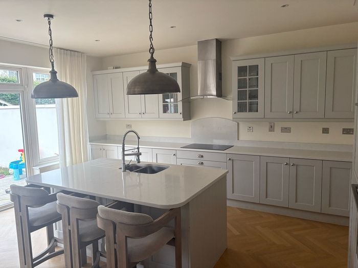 Nolan Painted Shaker Kitchen with Quartz Worktops and Large Island
