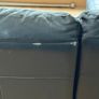 Black leather corner sofa Image 6