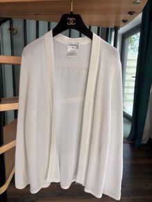chanel white lurex cardigan Size 42