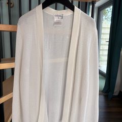 chanel white lurex cardigan Size 42