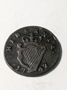 1742 Irish Hibernia Halfpenny