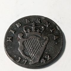 1742 Irish Hibernia Halfpenny
