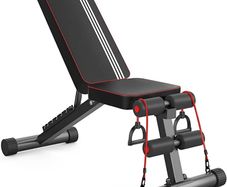 Adjustable Weight Bench, Multifunctional Weight Bench, Folding Fitness Bench for Strength Training at Home, with Flat Decline for Full Body Training (FREE POSTAGE)