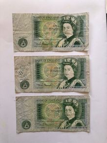 Set of 3 Bank Of England One Pound Notes