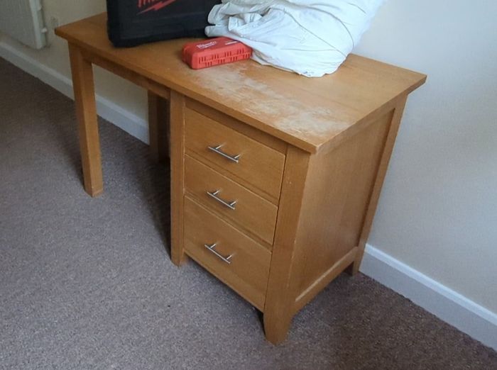 Wooden desk with 3 drawers